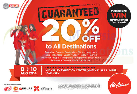 5 Aug Air Asia 20 Percent Off To All Destinations