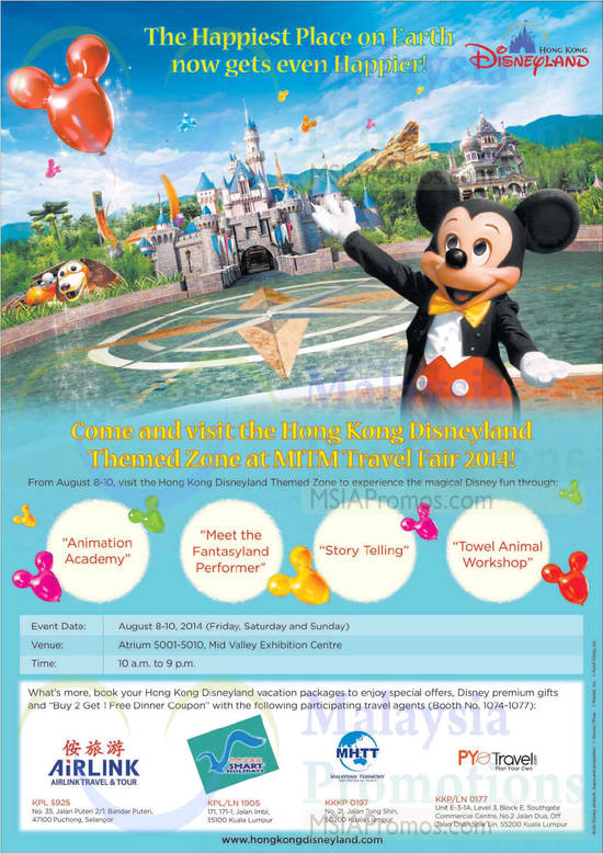 7 Aug AirLink Travel n Tour HonkKong DisneyLand Offer