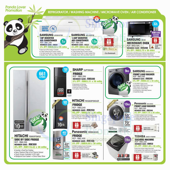 Air Conditioners, Ovens, Washers, Fridges, Sharp, Samsung, Panasonic, Toshiba