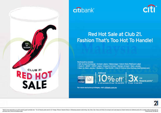 Club 21 Red Hot Sale 18 Jun 2014