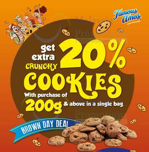 Featured image for Famous Amos Buy 200g & Get FREE 20% Extra Cookies (Tuesdays) 17 Jun 2014