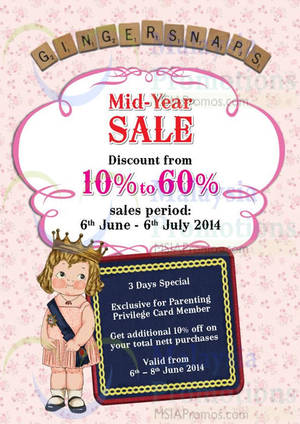 Featured image for (EXPIRED) Gingersnaps Up To 60% Off Mid Year Sale 6 Jun – 6 Jul 2014