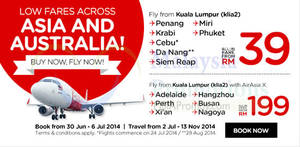 Featured image for (EXPIRED) Air Asia International & Domestic Promo Air Fares 30 Jun – 6 Jul 2014