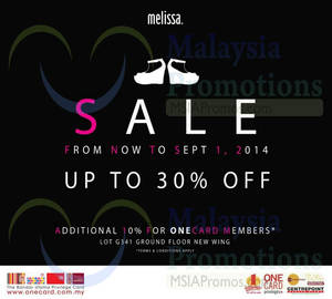 Featured image for (EXPIRED) Melissa SALE 30 Jun – 1 Sep 2014