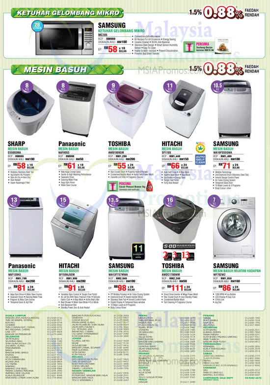 Ovens, Washers, Samsung, Toshiba, Hitachi, Sharp