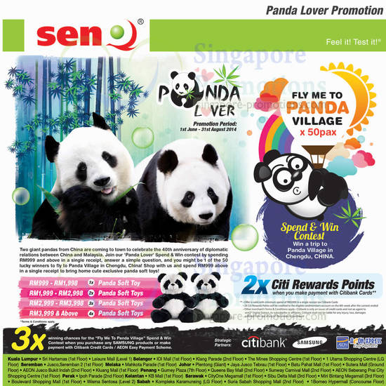 SenQ Panda Lover, Spend n Redeem