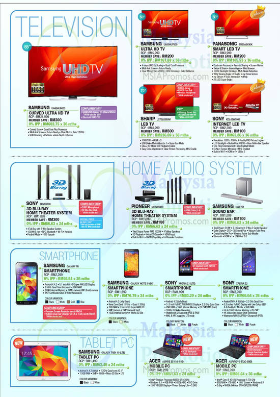 TV, Smartphones, Tablets, Notebooks