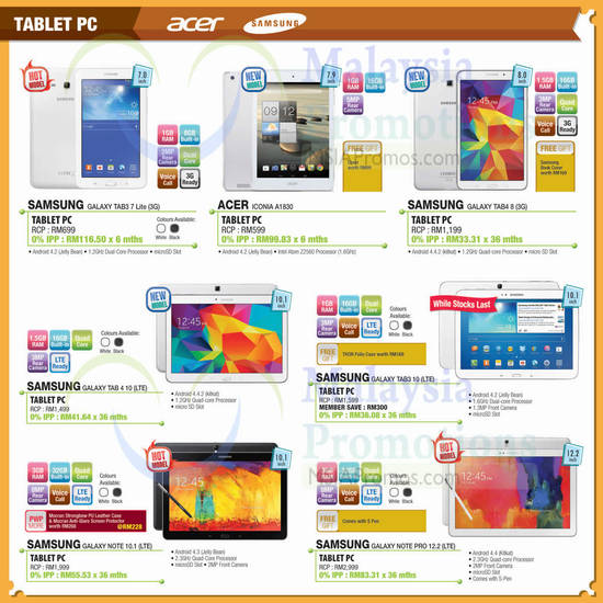 Tablets, Samsung, Acer