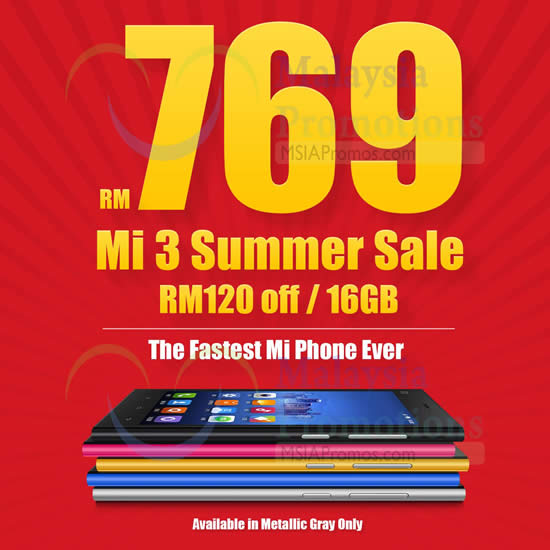 Xiaomi Mi3 Smartphone Summer Sale 16 May 2014