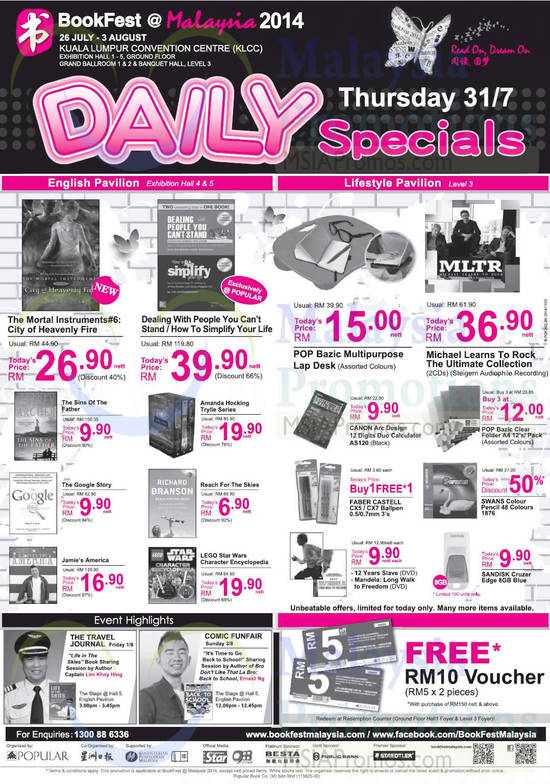 31 Free RM10 Voucher, Event Highlights, 31 Jul Specials