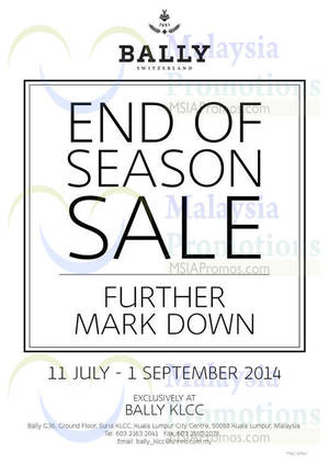 Featured image for (EXPIRED) Bally End of Season SALE @ Suria KLCC 11 Jul – 1 Sep 2014