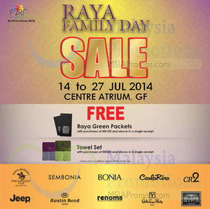 Featured image for Bonia Family Day SALE @ KL Sogo 14 – 27 Jul 2014