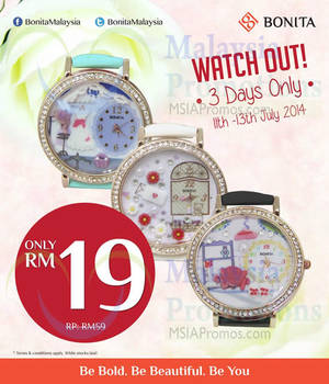 Featured image for (EXPIRED) Bonita Fashion Watches Promo 11 – 13 Jul 2014