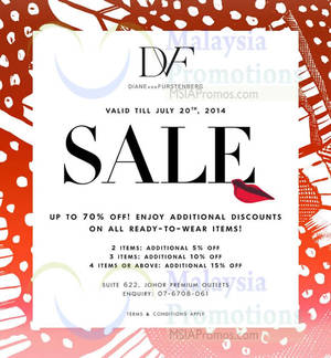 Featured image for (EXPIRED) Diane von Furstenberg Special SALE @ Johor Premium Outlets 16 – 20 Jul 2014