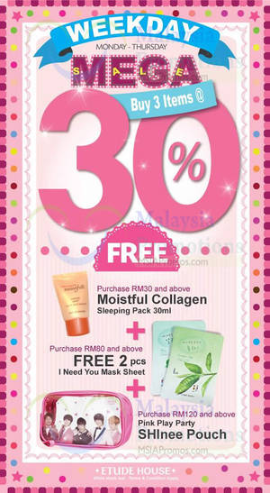 Featured image for (EXPIRED) Etude House 30% OFF (Mon – Thurs) Promo 1 – 31 Jul 2014