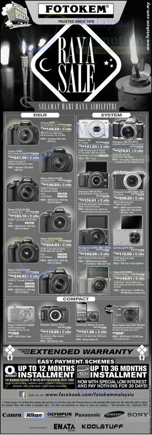 Featured image for (EXPIRED) Fotokem Digital Cameras Annual Raya Sale 18 Jul – 1 Sep 2014