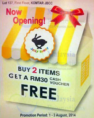 Featured image for (EXPIRED) Jelly Bunny Grand Opening Promo @ Komtar JBCC 1 – 2 Aug 2014