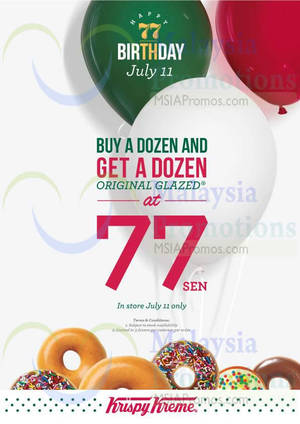 Featured image for (EXPIRED) Krispy Kreme 77 Sen Dozen Original Glazed Doughnuts Promo 11 Jul 2014