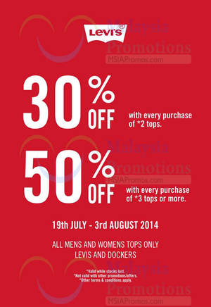 Featured image for Levi’s & Dockers Special Sale @ Johor Premium Outlets 19 Jul – 3 Aug 2014