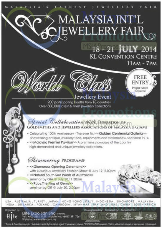 Malaysian International Jewellery Fair 10 Jul 2014