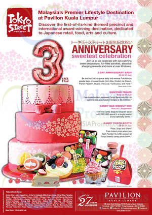 Featured image for (EXPIRED) Pavilion KL 3rd Anniversary Celebration Offers 26 – 31 Jul 2014