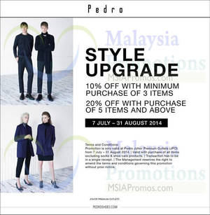 Featured image for (EXPIRED) Pedro Buy 3 Items & Get 10% OFF @ Johor Premium Outlets 7 Jul – 31 Aug 2014