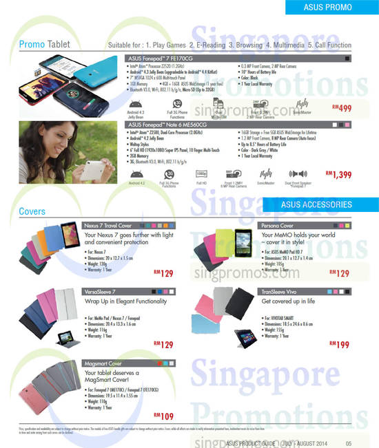 Promo Tablet, Covers