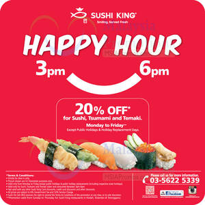 Featured image for Sushi King 20% OFF Selected Items 3hr Promo 3 Jul 2014