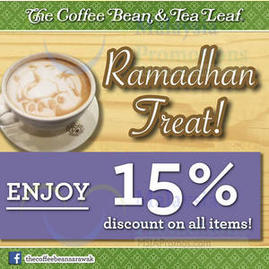 Featured image for (EXPIRED) The Coffee Bean & Tea Leaf 15% OFF Storewide @ Sarawak 9 – 27 Jul 2014