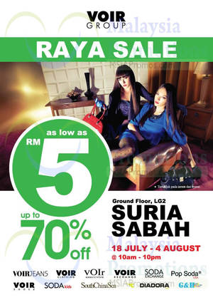 Featured image for (EXPIRED) Voir Raya SALE @ Suria Sabah 18 Jul – 4 Aug 2014