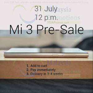 Featured image for (EXPIRED) Xiaomi Mi3 Pre-Sale 31 Jul 2014