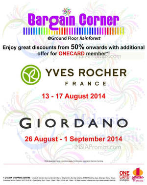 Featured image for (EXPIRED) Giordano Bargain Corner @ 1 Utama 26 Aug – 1 Sep 2014