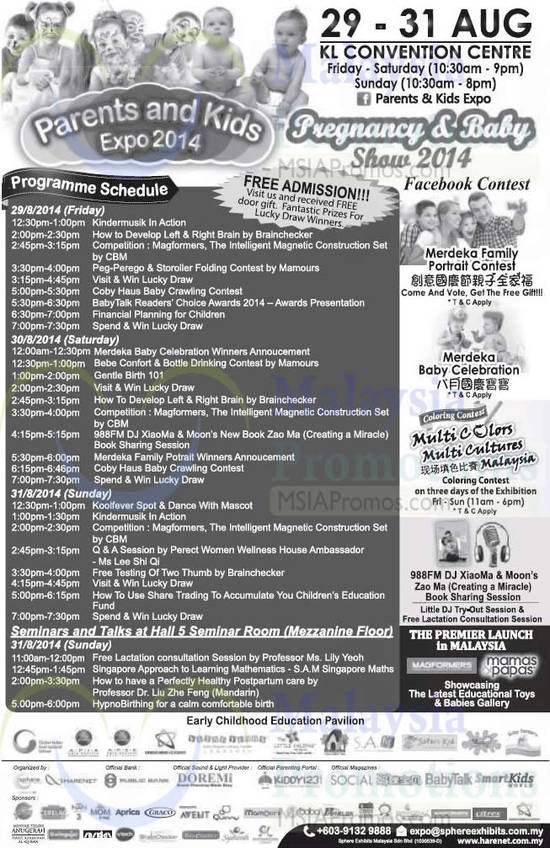 30 Aug Programme Schedule, Seminars, Talks