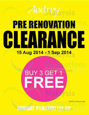 Featured image for (EXPIRED) Audrey Pre Renovation Clearance @ Sunway Pyramid 15 Aug – 1 Sep 2014