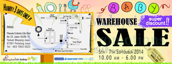 Baby Warehouse Sale 26 Aug 2014