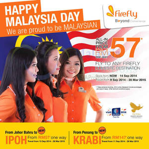 Featured image for Firefly From RM57 Merdeka Celebration Promo Air Fares 1 – 14 Sep 2014