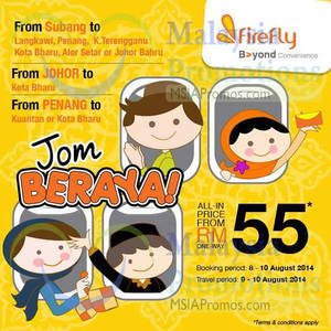 Featured image for Firefly From RM55 Promo Air Fares 9 – 10 Aug 2014