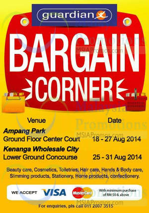 Featured image for (EXPIRED) Guardian Bargain Corner @ Ampang Park 18 – 27 Aug 2014