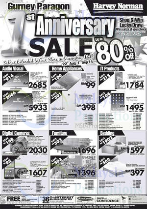 Featured image for (EXPIRED) Harvey Norman Anniversary Sale @ Gurney Paragon & Queensbay Mall 22 Aug – 1 Sep 2014