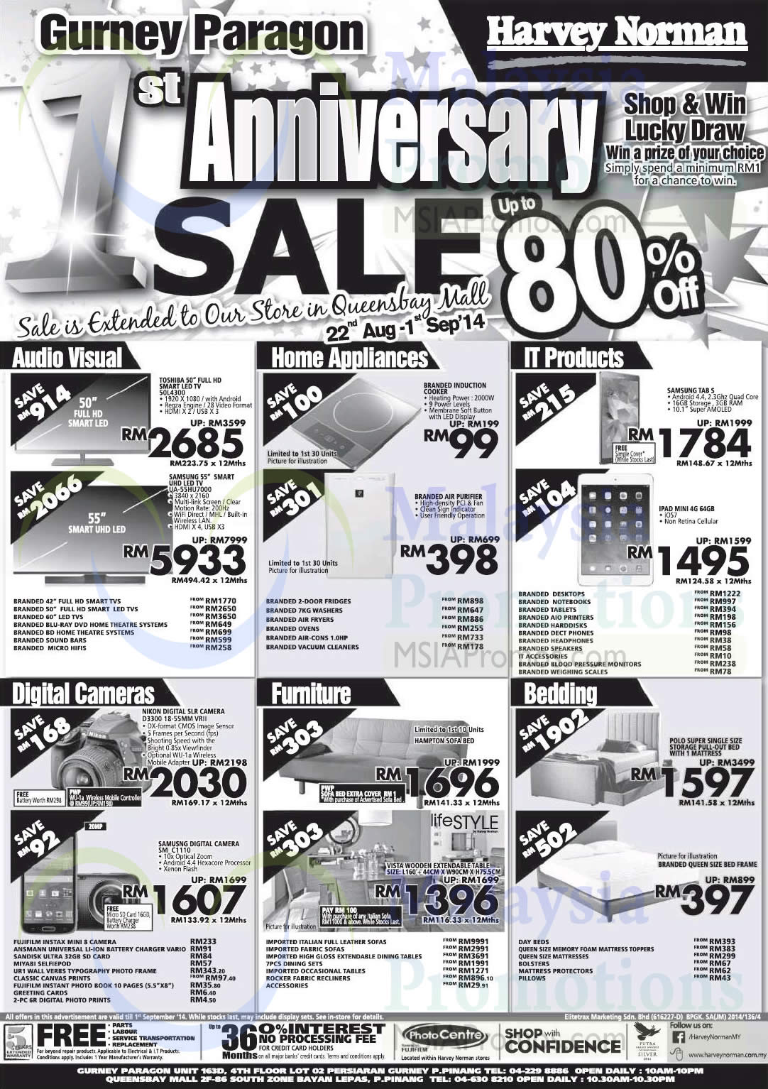 Featured image for Harvey Norman Anniversary Sale @ Gurney Paragon & Queensbay Mall 22 Aug - 1 Sep 2014