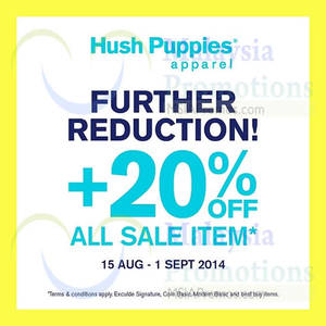 Featured image for (EXPIRED) Hush Puppies Apparel Further Reduction SALE 15 Aug – 1 Sep 2014