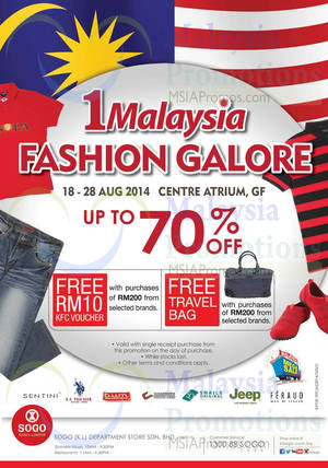 Featured image for (EXPIRED) KL Sogo 1Malaysia Fashion Galore Promotion 18 – 28 Aug 2014