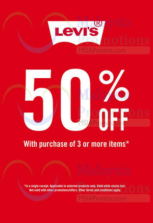 Featured image for Levi’s 50% Off Selected Items @ Johor Premium Outlets 15 Aug 2014