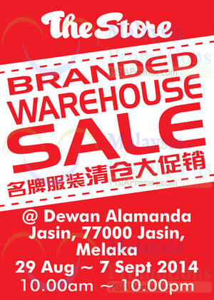 Featured image for (EXPIRED) The Store Branded Warehouse Sale @ Dewan Alamanda Jasin Melaka 29 Aug – 7 Sep 2014