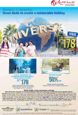 Featured image for (EXPIRED) RWS Singapore RM170 For Two S.E.A. Aquarium & Adventure Cove Waterpark Tickets 21 Aug – 31 Dec 2014