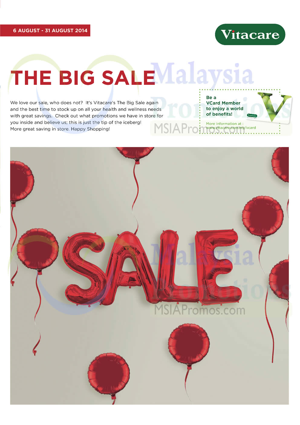 Featured image for Vitacare The Big Sale 6 - 31 Aug 2014