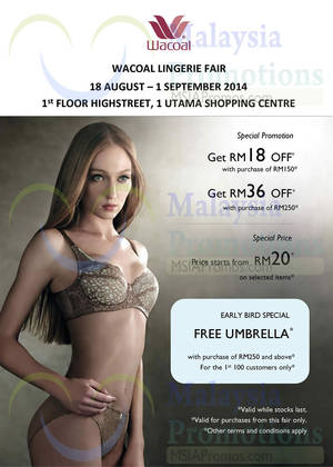 Featured image for (EXPIRED) Triumph, Wacoal & Xixili Lingerie Fair @ 1 Utama 18 Aug – 1 Sep 2014