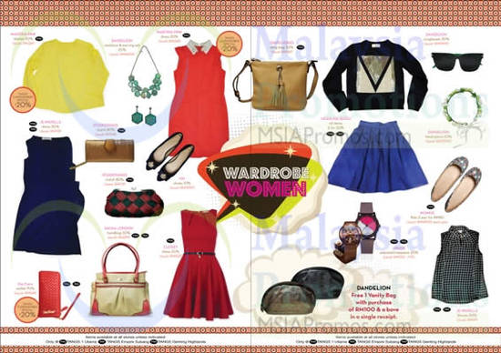 Wardrobe Women Dresses, Sandals, Handbags, Wristwatches, Accessories