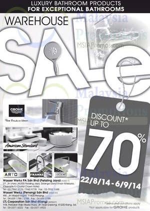 Featured image for (EXPIRED) Wasser Werkz & LTL Luxury Bathroom Products Up To 70% OFF Warehouse SALE 22 Aug – 6 Sep 2014