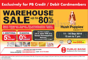 Featured image for Hush Puppies Apparel Warehouse SALE @ Puchong 11 – 16 Sep 2014